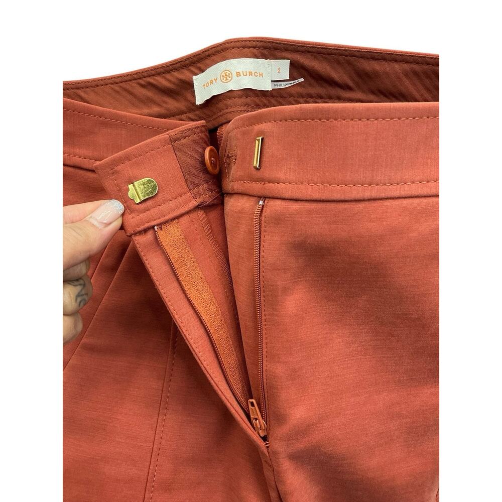 Tory Burch Zip Pocket Dress Pants Women’s Size 2 Burnt Orange - Picture 14 of 14